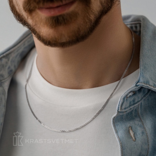 Цепь из серебра 925, плетение «Панцирь»